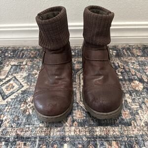 Born b.o.c. Nisida BROWN Zip Up Non Skid Cuffed Ankle Boots Size 8.5 NEW